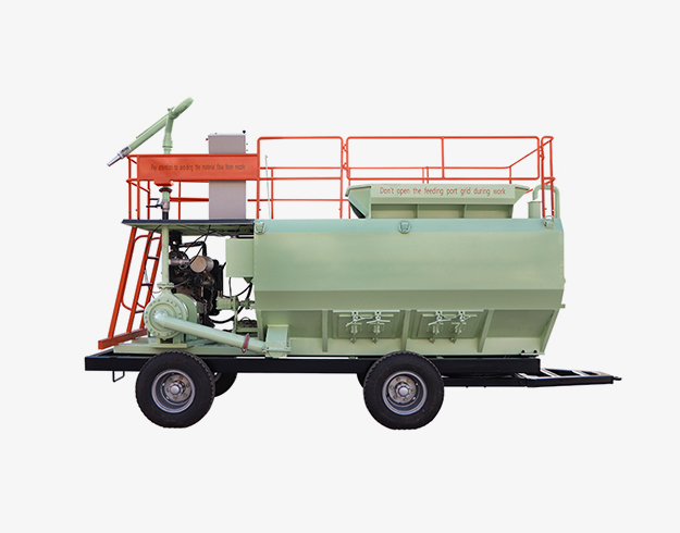 hydroseeder machine with trailer